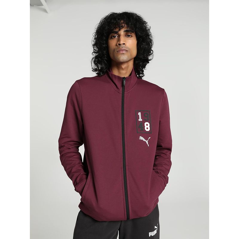 Puma Graphic Men Burgundy Jacket (L)