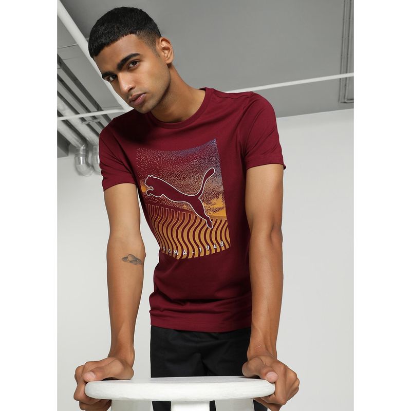 Puma Modern Graphic Men's Red T-Shirt (S)