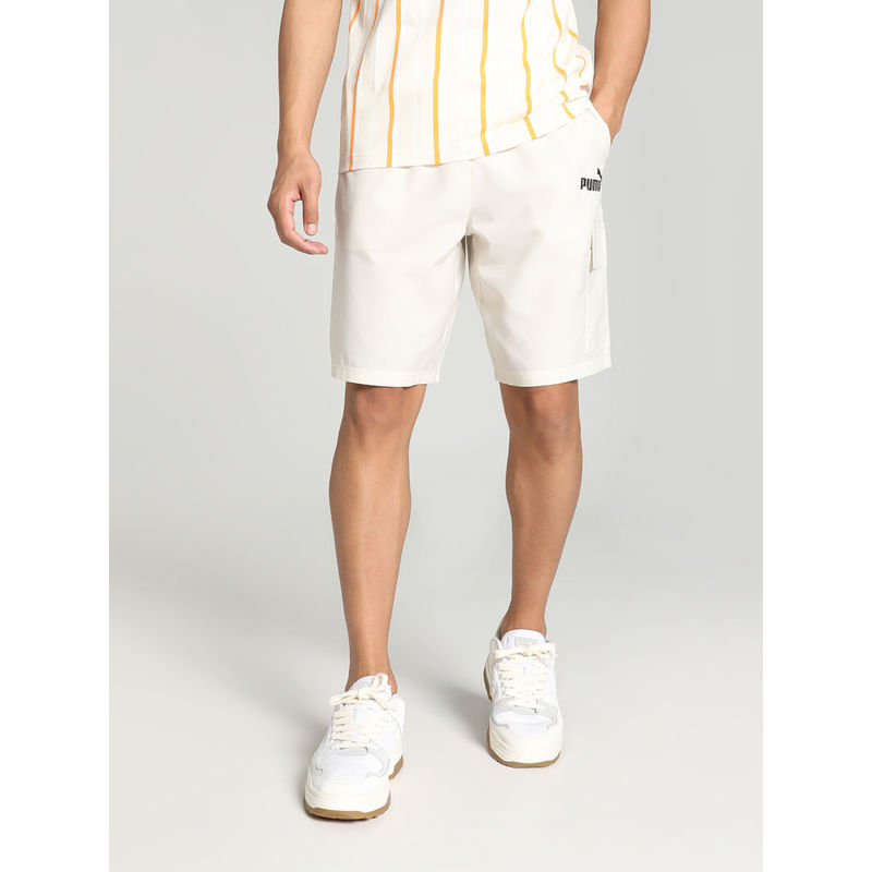 Puma Essentials Woven Cargo Mens White Shorts (M)