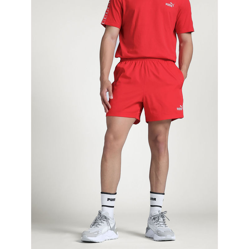 Puma Tape Men Woven 5" Red Shorts (S)