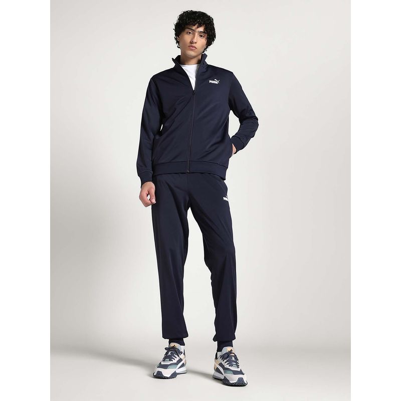 Puma Men Navy Blue Jacket & Trackpant (Set of 2) (S)