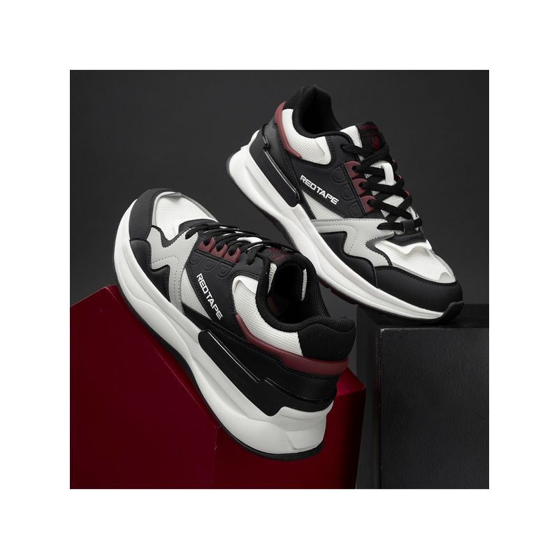 Red Tape Men's Colorblocked Black Sneakers (UK 8)