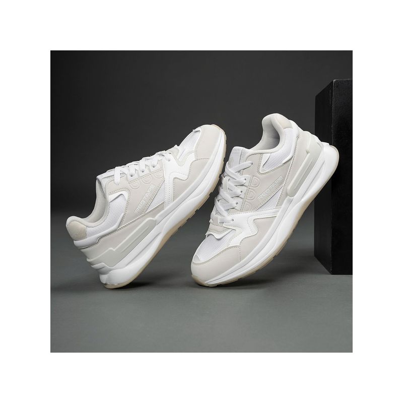 Red Tape Men's Colorblocked White Sneakers (UK 9)