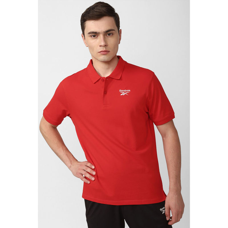 Reebok Mens Red Training Solid Polo T-Shirt (XS)