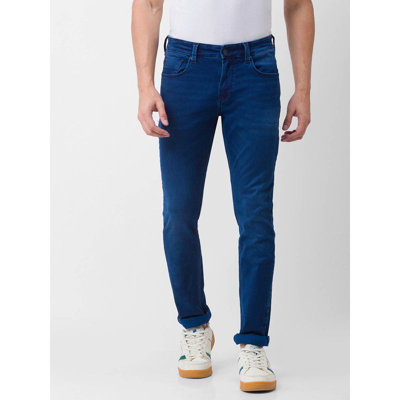 Spykar Ink Blue Cotton Slim Fit Narrow Length Jeans for Men (Skinny) (38)