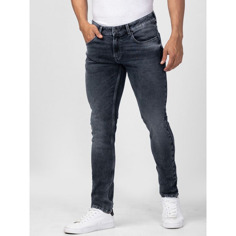 Spykar Dark Grey Low Rise Slim Fit Jeans for Men (38)