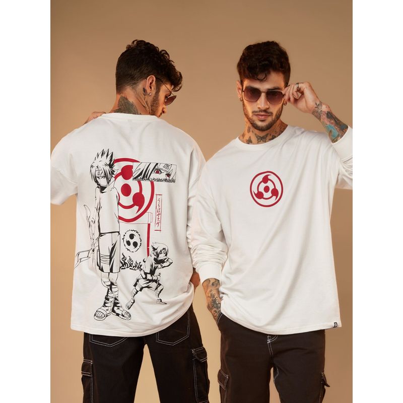 The Souled Store Naruto Uchiha Clan Oversized Full Sleeve T-Shirts For Mens (M)