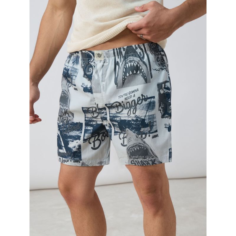 The Souled Store Off White Printed Regular Fit Shorts (34)