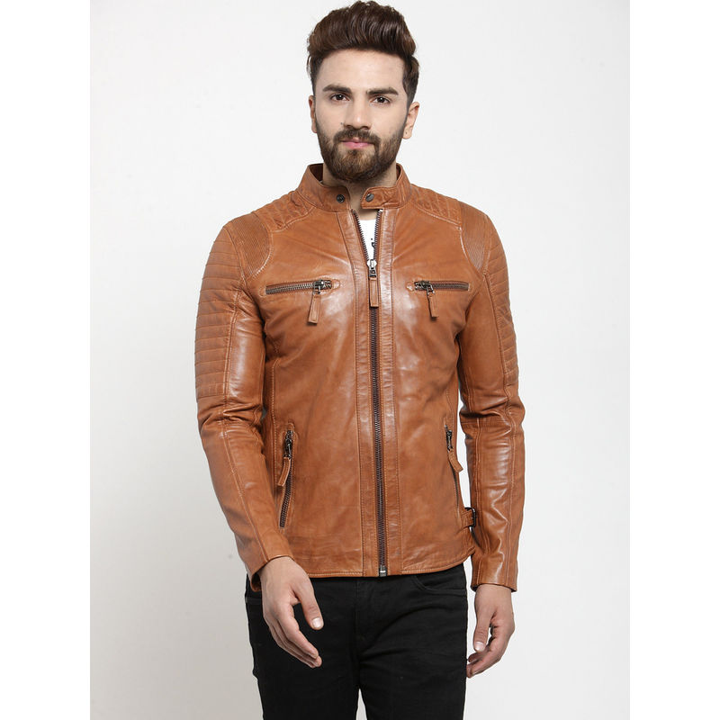 Teakwood Tan Solid Jacket (S)