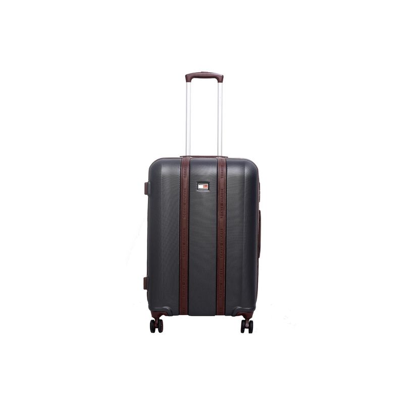 Tommy Hilfiger Graphite - B Solid-Plain Hard Luggage Trolley Grey Cabin