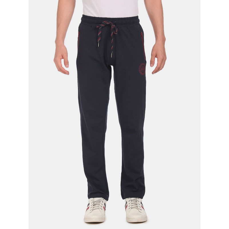 U.S. POLO ASSN. Men Navy I671 Comfort Fit Solid Cotton Polyester Lounge Pants Blue (S) Blue (S)