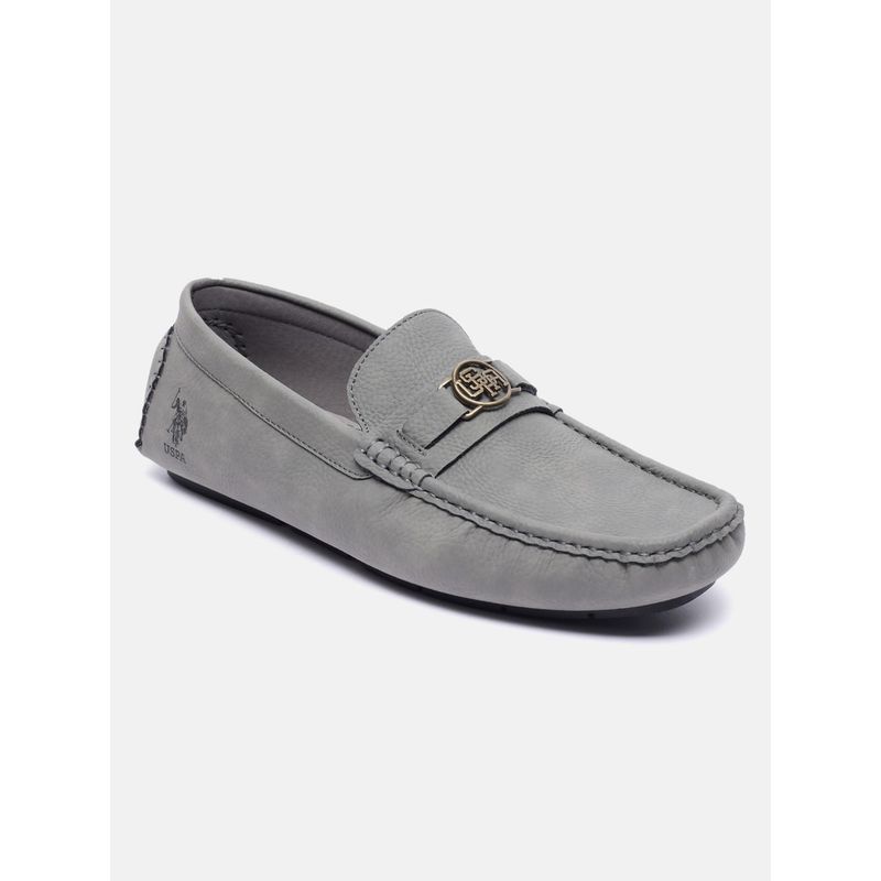U.S. POLO ASSN. BROODY Men's Casual Solid Grey Driving Shoes (UK 8)