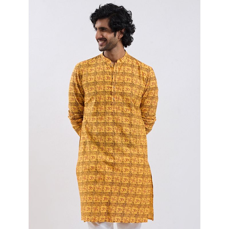 Vastramay Men Cotton Om Printed Kurta (38)