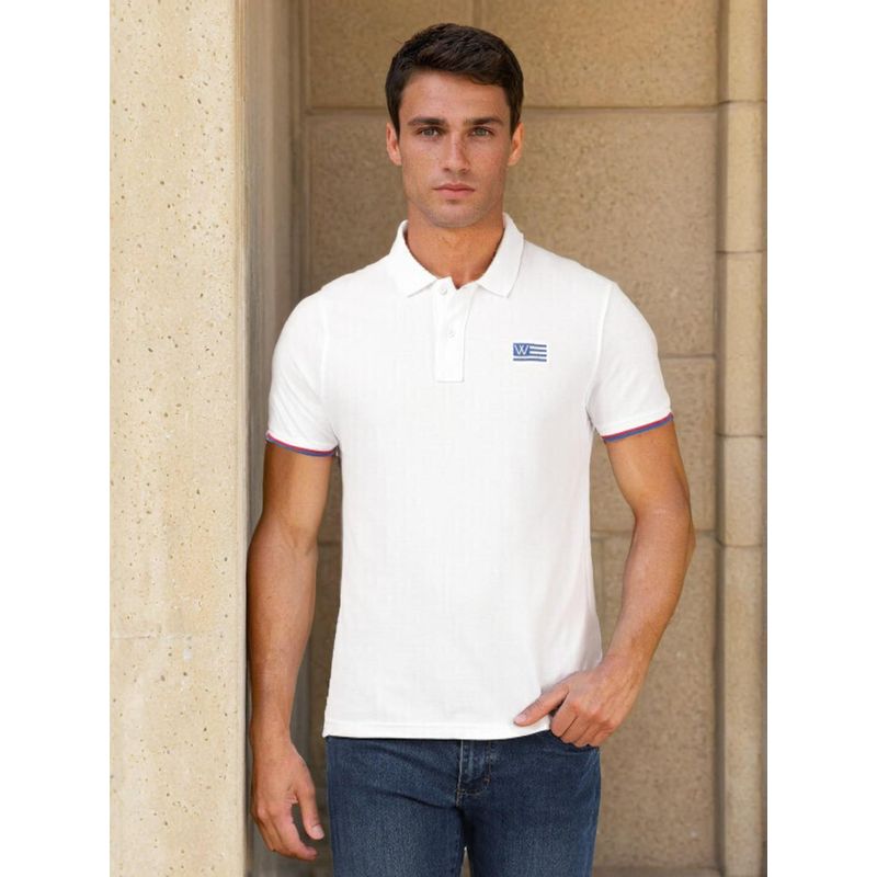 Wrangler Men White Regular Polo T-Shirt (XL)