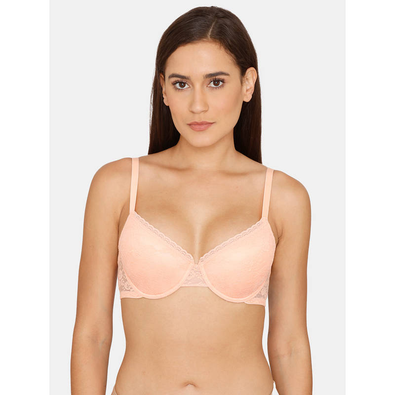 Rosaline Padded Wired 3/4th Coverage T-Shirt Bra - Salmon (38B)