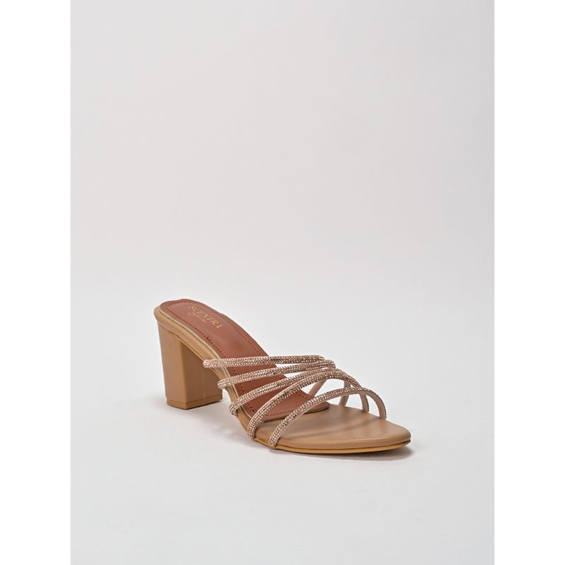 SCENTRA AZRA Brown Embellished Heels (EURO 36)