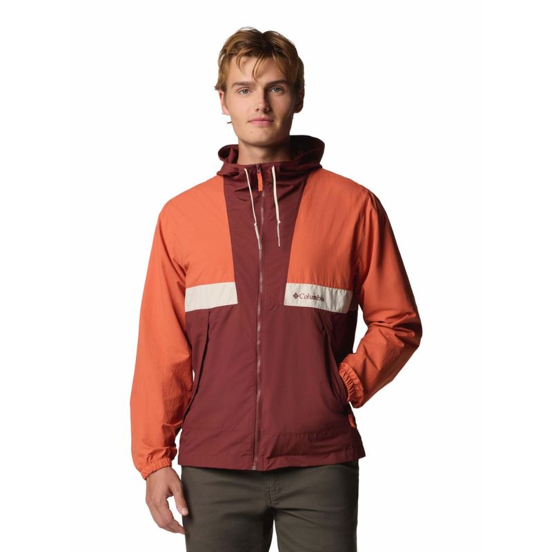 Columbia Men's Maroon Omni-Shield Spire Valley Hooded Wind and Water Resistant (L)