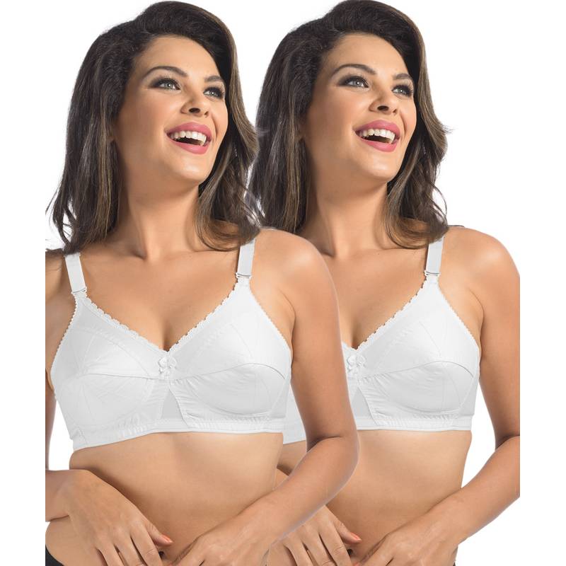 Sonari Ice Women's Cotton Bra -Pack of 2 - White (38C)