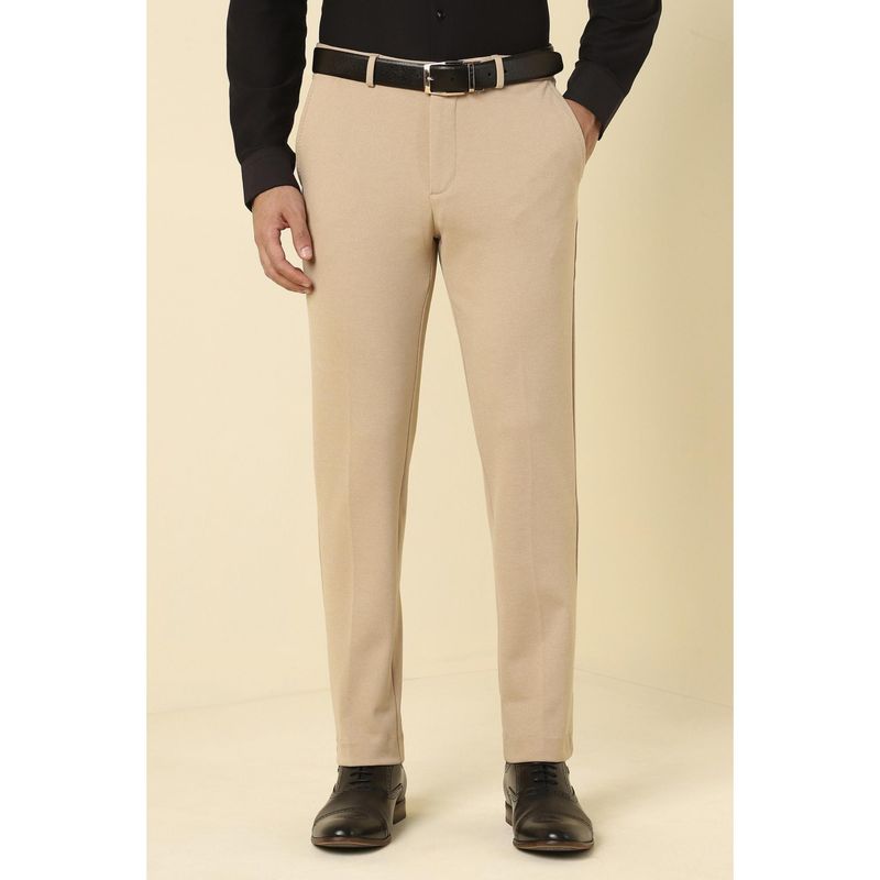 Allen Solly Men Beige Textured Formal Trousers (30)