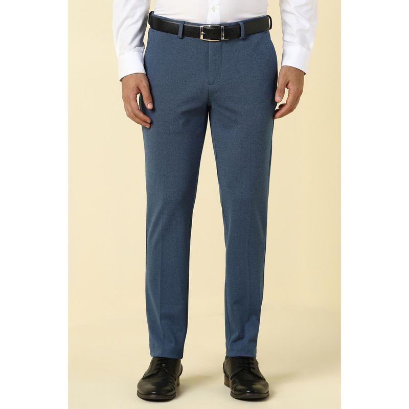 Allen Solly Men Blue Textured Formal Trousers (40)