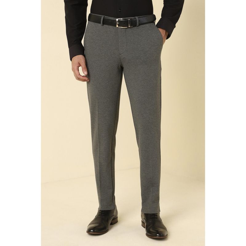Allen Solly Men Grey Textured Formal Trousers (30)