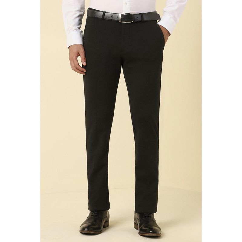 Allen Solly Men Black Textured Formal Trousers (32)