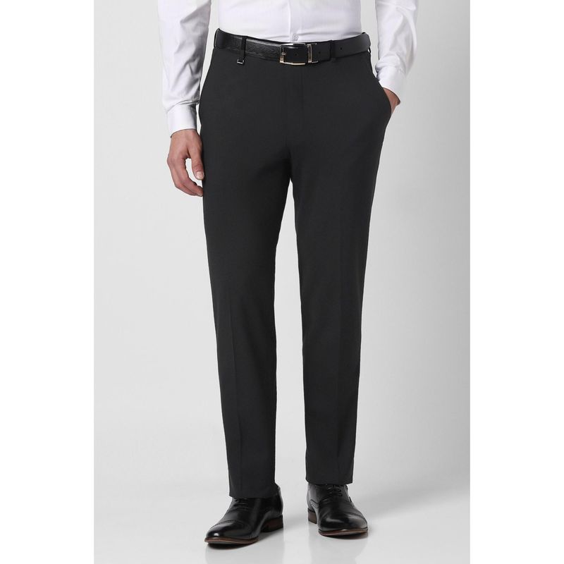 Van Heusen Men Black Textured Trousers (30)