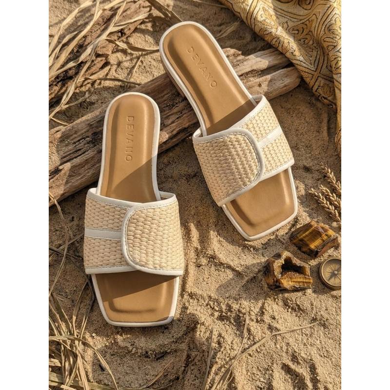 Devano Women Beige Flats (EURO 37)