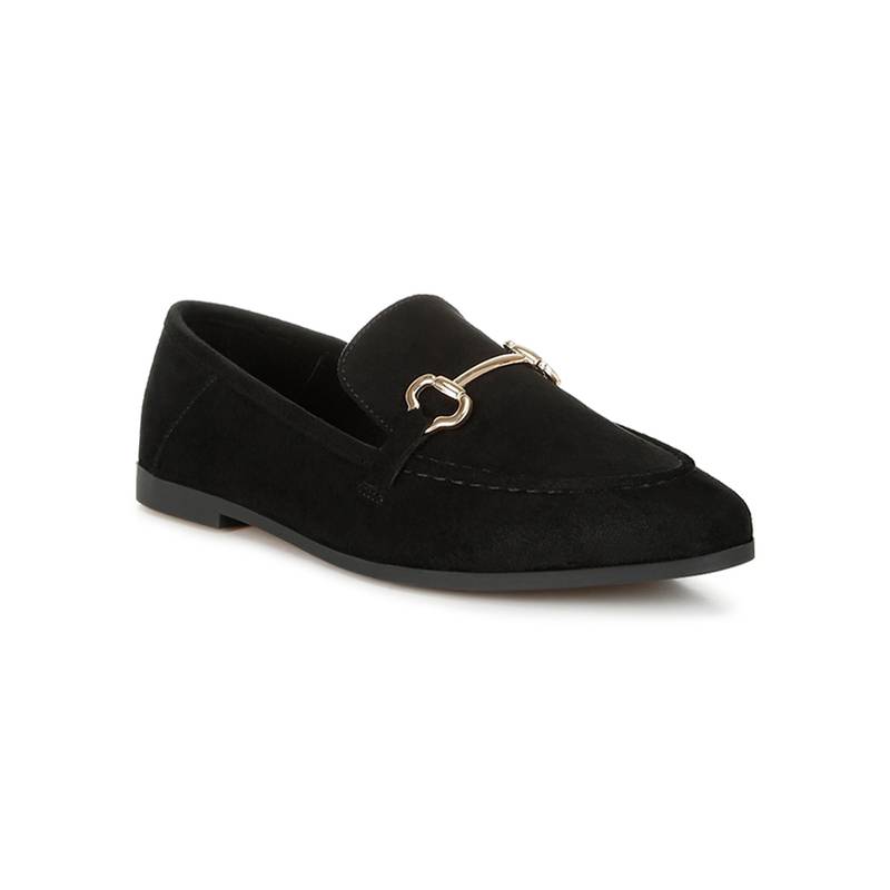 London Rag Women Black Horsebit Embellished Loafers (EURO 36)