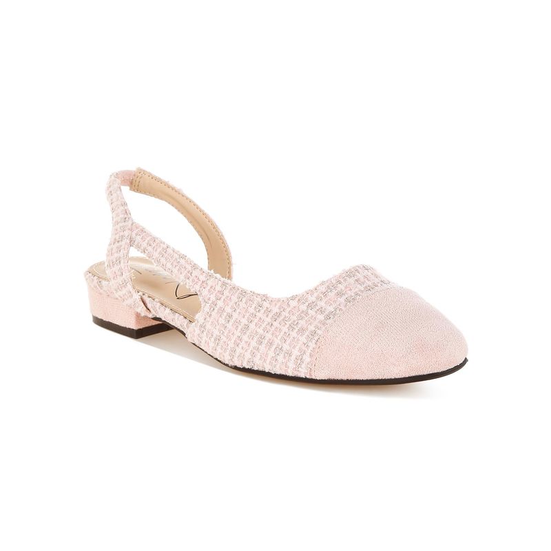 Buy London Rag Women Pink Tweed Slingback Sandal Heels Online