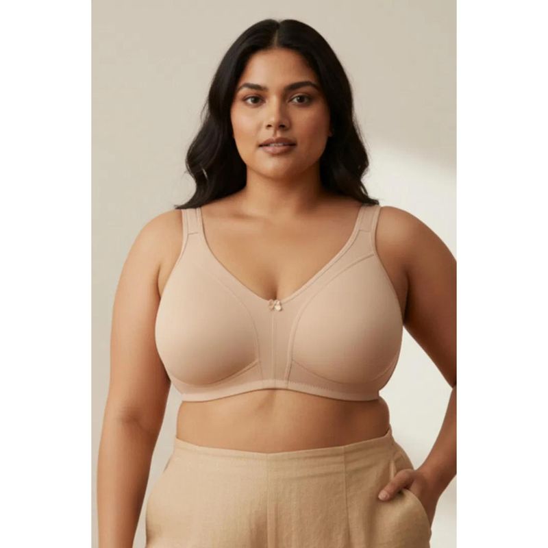 Zivame True Curve Cotton Laminated Non Wired Bra - Nude (44DD)