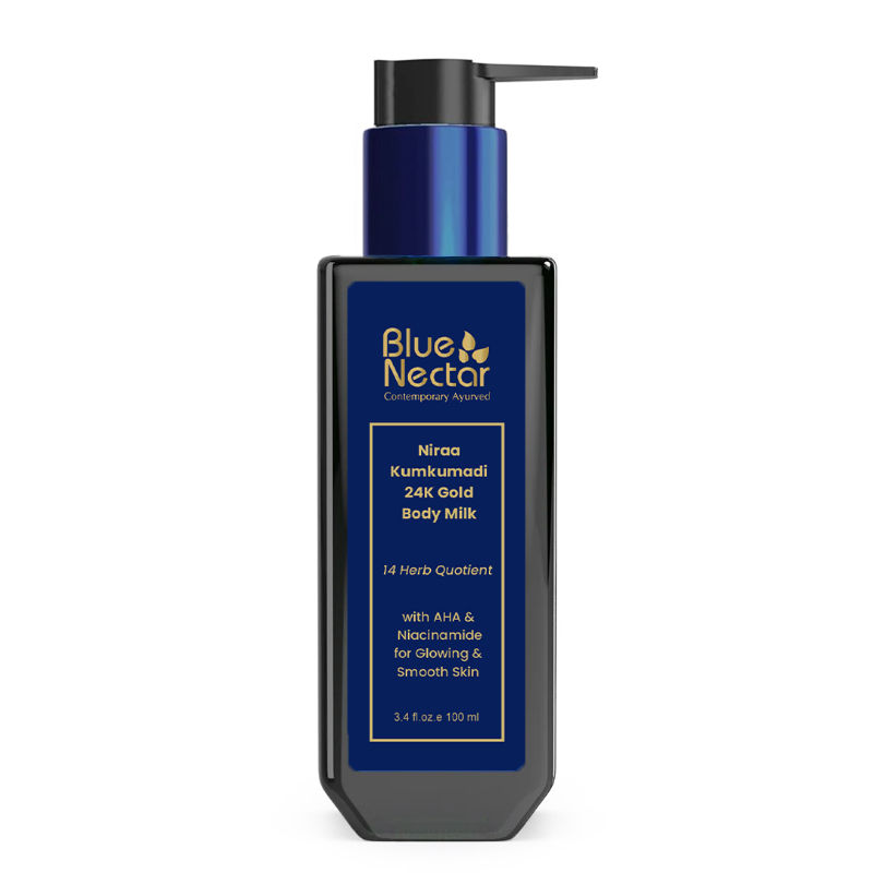 Blue Nectar 24k Gold Body Milk Moisturizer With AHA, Niacinamide & Milk Protein For Glowing Skin