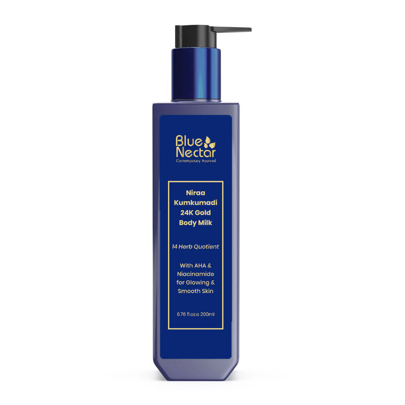 Blue Nectar 24k Gold Body Milk Moisturizer With AHA, Niacinamide & Milk Protein For Glowing Skin