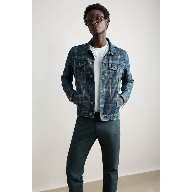 Denim and plaid jacket cheap
