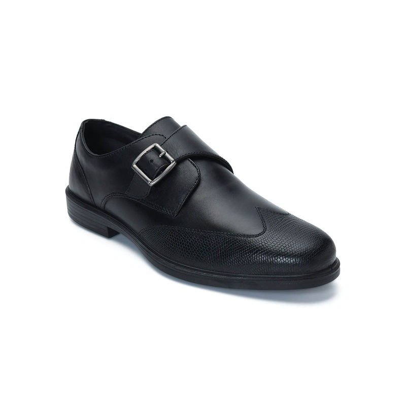 ERGON City EC-05 Men Black Formal Monk Straps (UK 8)