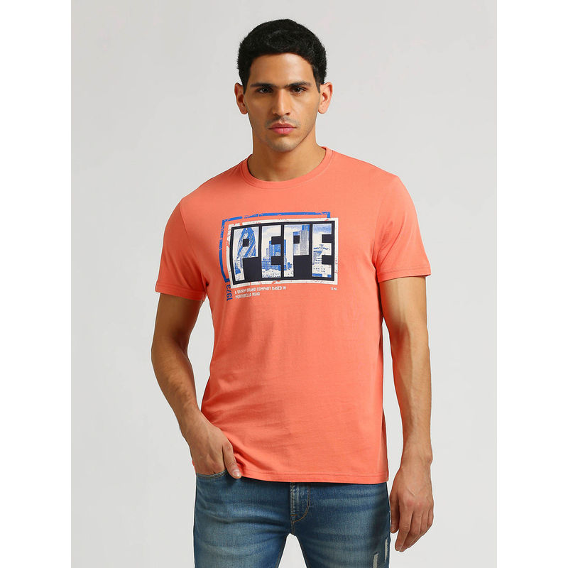 Pepe Jeans Orange Brand Carrier Short Sleeve T-Shirt (S)