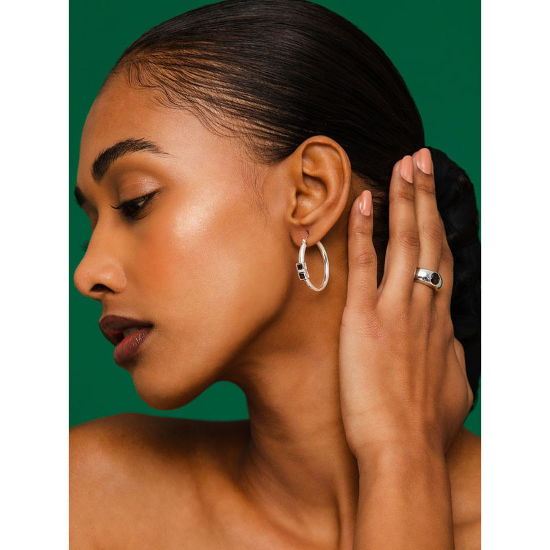 METALM Brown Quartz Minimal Ring In 925 Silver For Women (14)