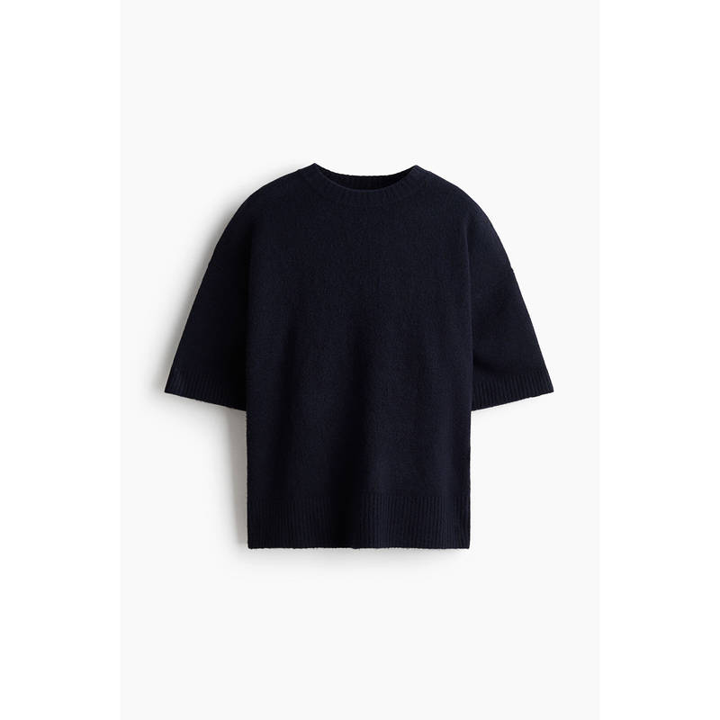 H&M Women Blue Knitted T-shirt (XS)