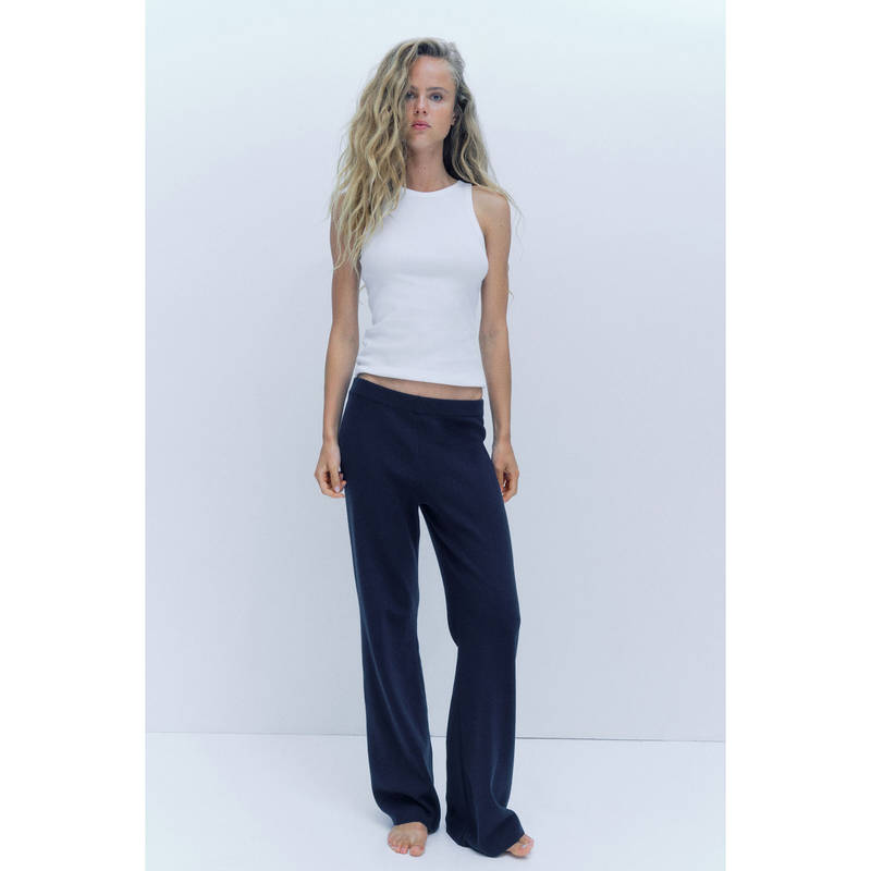 H&M Women Blue Fine-knit trousers (S)