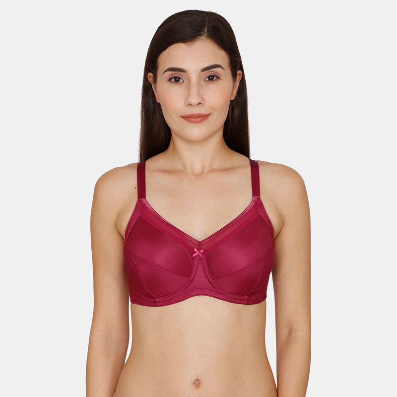 Zivame Double Layered Wired Full Coverage Supper Support Bra - Purple (32DD)