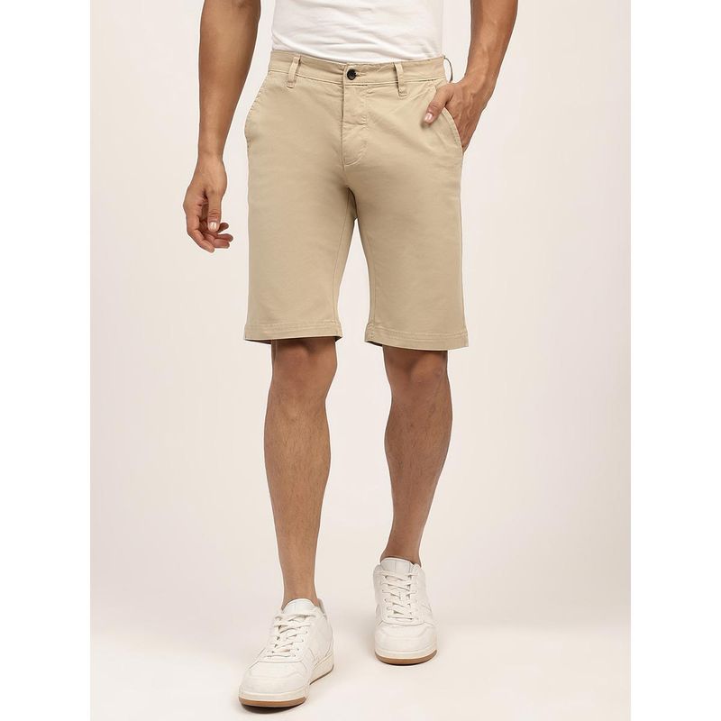 LINDBERGH Mens Solid Beige Regular Shorts (32)