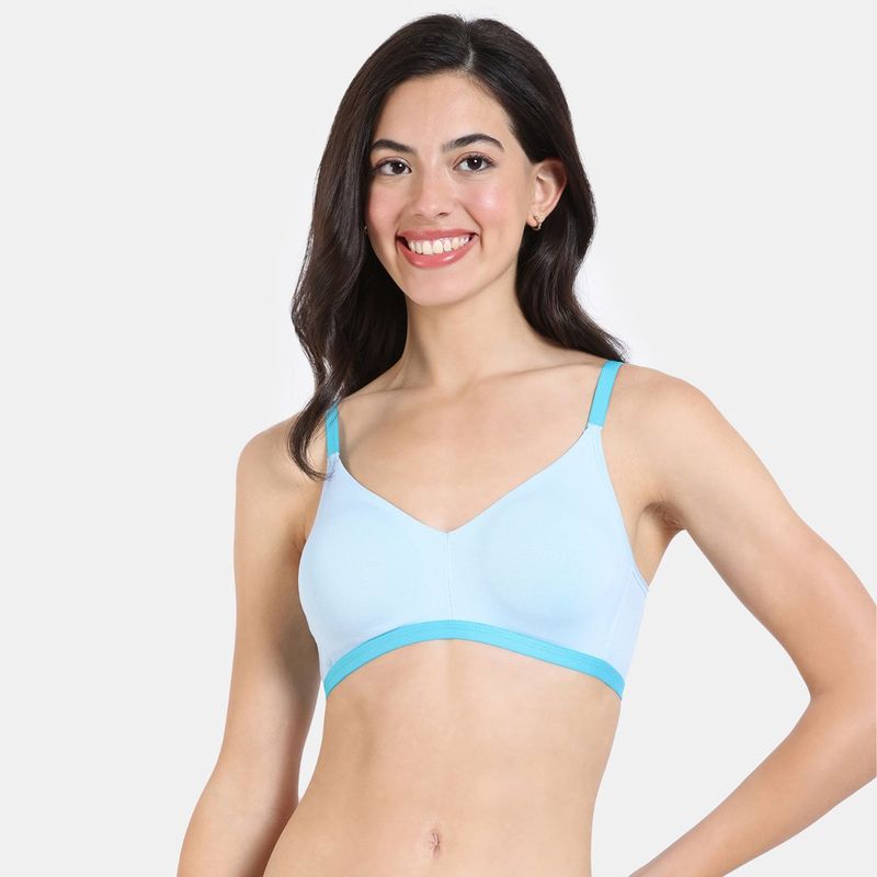 Zivame Double Layered Non Wired 3-4th Coverage T-Shirt Bra - Omphalodes (32C)