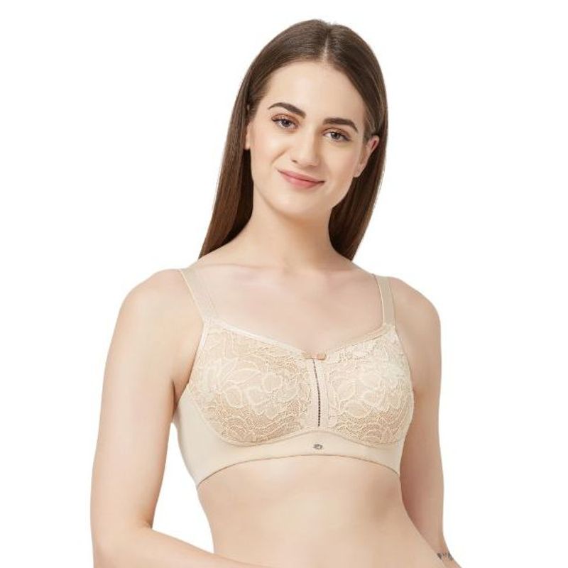 SOIE Women'S Full Coverage Non-Padded Non-Wired Bra - Nude (38D)