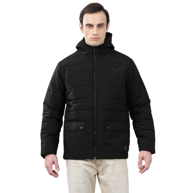 Cantabil Men Black Solid Casual Jacket (L)
