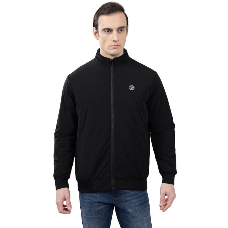 Cantabil Men Black Solid Casual Winter Wear Reversible Jacket (M)