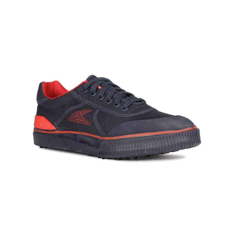 Power Mens Lace-Ups Running Sports Shoes Navy Blue & Red (UK 6)
