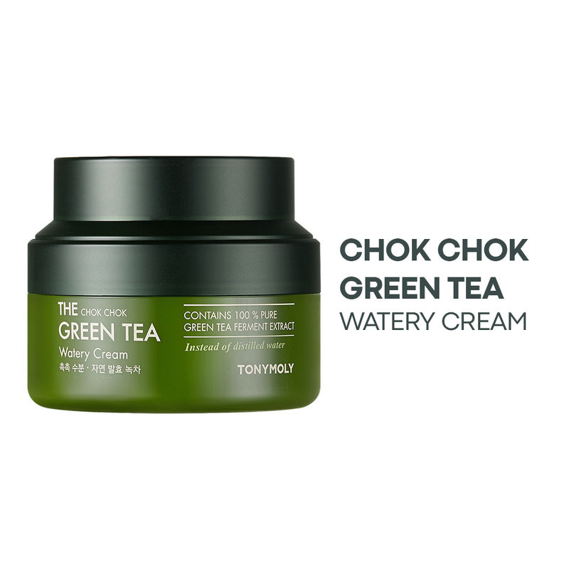 TONYMOLY Korean The Chok Chok Green Tea Watery Cream to Hydrate & Moisturize Dry Skin
