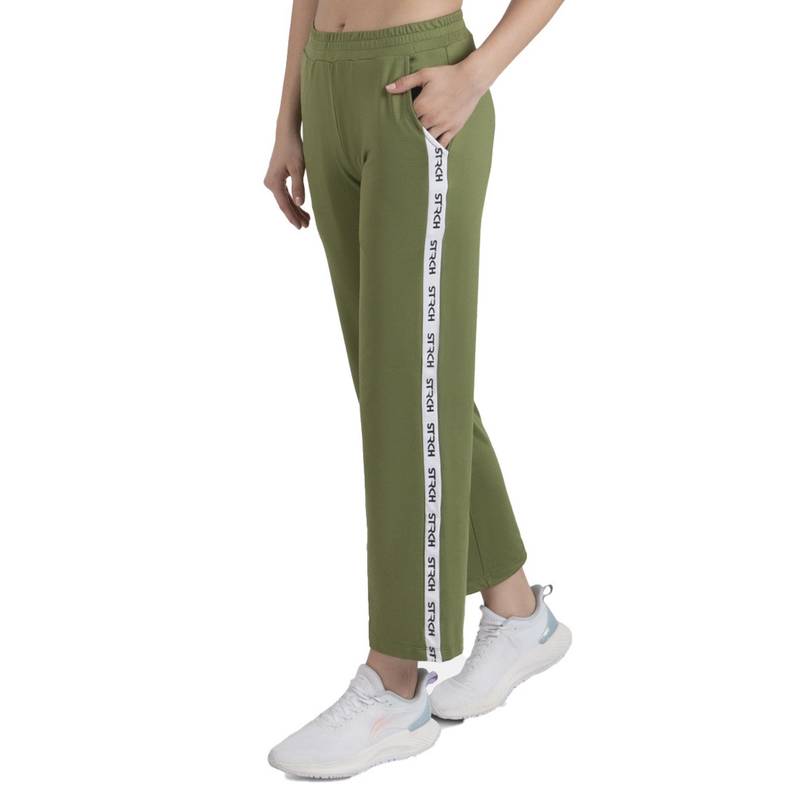 STRCH Olive Solid Regular Trackpant (XS)