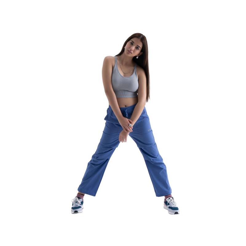 STRCH Blue Solid Regular Trackpant (L)