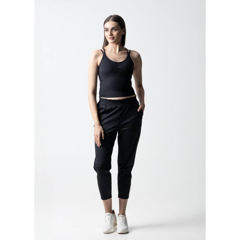 STRCH Black Solid Regular Leggings (L)